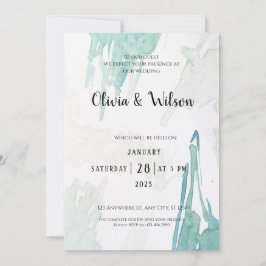 Einladung zur Hochzeitsfeier mit grünem Wasser