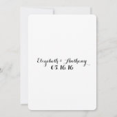 Einladung zur Hochzeitsfeier mit Handschrift (Rückseite)