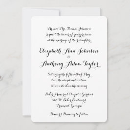 Einladung zur Hochzeitsfeier mit Handschrift