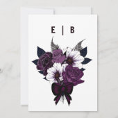 Einladung zur Hochzeitsfeier mit Lila Blüte (Rückseite)