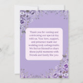 Einladung zur Hochzeitsfeier mit Lila Rosa (Rückseite)