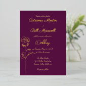 Einladung zur Hochzeitsfeier mit Lila und goldenem (Stehend vorne)