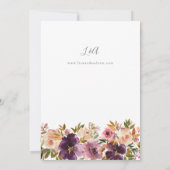 Einladung zur Hochzeitsfeier mit lila und rosafarb (Rückseite)