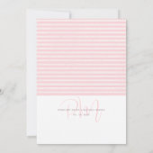 Einladung zur Hochzeitsfeier mit minimalem Rosa St (Rückseite)