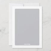 Einladung zur Hochzeitsfeier mit moderner Key Mono (Rückseite)