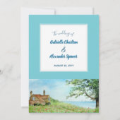 Einladung zur Hochzeitsfeier mit Mohnfeld-Aquarell (Rückseite)