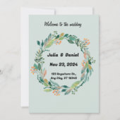 Einladung zur Hochzeitsfeier mit neutraler Wasserf (Vorderseite)