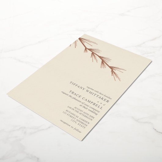 Einladung zur Hochzeitsfeier mit Pine Tree Branch  (Gedreht)