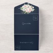 Einladung zur Hochzeitsfeier mit rosafarbenen Peon (Außenbereich)