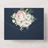 Einladung zur Hochzeitsfeier mit rosafarbenen Peon (Rückseite)