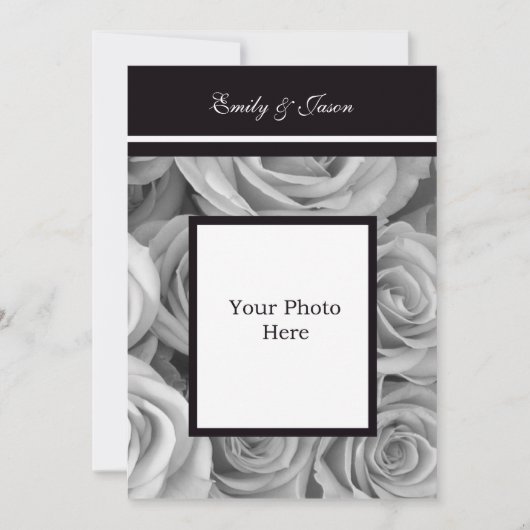 Einladung zur Hochzeitsfeier mit Rose Border (Vorderseite)