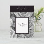 Einladung zur Hochzeitsfeier mit Rose Border (Stehend Vorderseite)