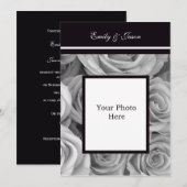 Einladung zur Hochzeitsfeier mit Rose Border (Vorne/Hinten)