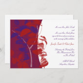 Einladung zur Hochzeitsfeier mit rotem und Lila Le (Vorne/Hinten)