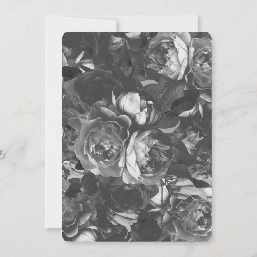 Einladung zur Hochzeitsfeier mit schwarzem Gold-Fl (Rückseite)