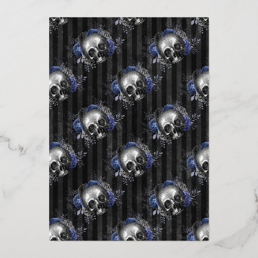 Einladung zur Hochzeitsfeier mit Silbergotik (Rückseite)