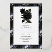 Einladung zur Hochzeitsfeier mit Silbergotik (Vorderseite)