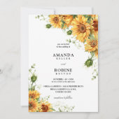 Einladung zur Hochzeitsfeier mit Sonnenblumen (Vorderseite)