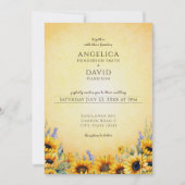 Einladung zur Hochzeitsfeier mit Sonnenblumen (Vorderseite)