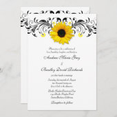 Einladung zur Hochzeitsfeier mit Sonnenblumen, Sch (Vorne/Hinten)