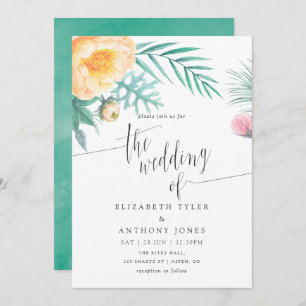 Einladung zur Hochzeitsfeier mit tropischer Minze