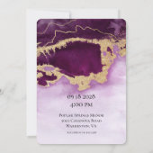 Einladung zur Hochzeitsfeier mit Violett und Gold (Rückseite)