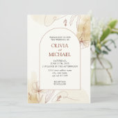 Einladung zur Hochzeitsfeier mit Wasserfarbe (Stehend Vorderseite)