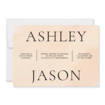 Einladung zur Hochzeitsfeier mit weichem Apricot