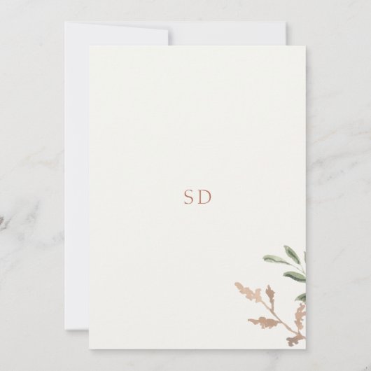 Einladung zur Hochzeitsfeier mit weichem Chic (Rückseite)