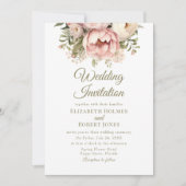 Einladung zur Hochzeitsfeier mit weichem Pfirsich  (Vorderseite)