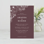 Einladung zur Hochzeitsfeier mit weißer Blüte (Stehend Vorderseite)