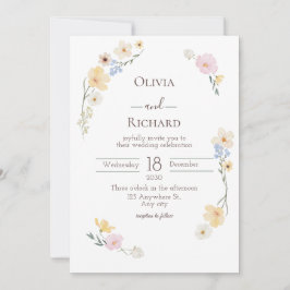 Einladung zur Hochzeitsfeier mit weißer Flora