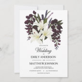 Einladung zur Hochzeitsfeier mit weißer Lilie und  (Vorderseite)