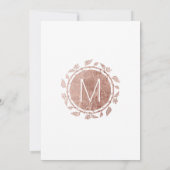 Einladung zur Hochzeitsfeier mit weißer Rose Gold (Rückseite)