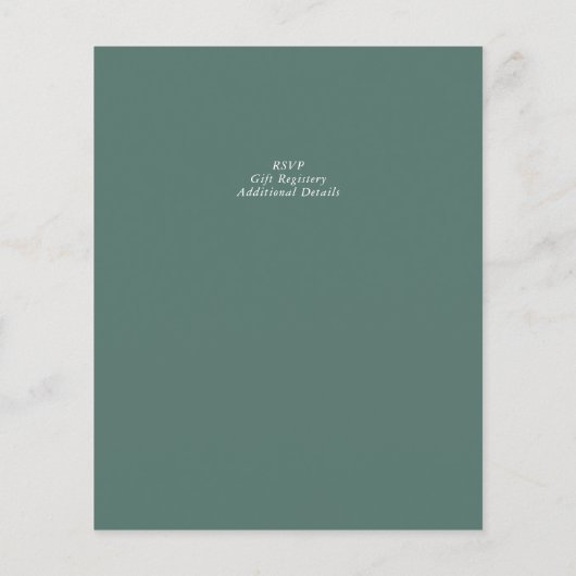 Einladung zur Hochzeitsfeier Moderne Olivenöl-Blät (Rückseite)