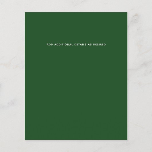 Einladung zur Hochzeitsfeier Moderne Olivenöl-Blät (Rückseite)