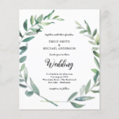 Einladung zur Hochzeitsfeier Moderne Olivenöl-Blät (Vorderseite)