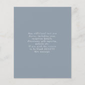 Einladung zur Hochzeitsfeier Modernes Dusty Blue F Flyer (Hinten)