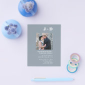 Einladung zur Hochzeitsfeier Modernes Dusty Blue F Flyer (Einzeln)