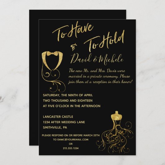 Einladung zur Hochzeitsfeier nach/nach Hochzeit (Vorne/Hinten)