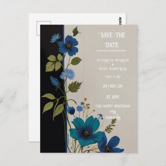 Einladung zur Hochzeitsfeier Postkarte (Vorne/Hinten)