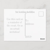 Einladung zur Hochzeitsfeier Postkarte (Rückseite)