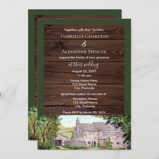 Einladung zur Hochzeitsfeier über die Steinbrücke (Vorne/Hinten)