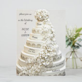 Einladung zur Hochzeitsfeier "Verzierter Hochzeits (Stehend Vorderseite)