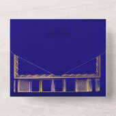 Einladung zur Hochzeitsfeier von Navy Gilded Rose (Rückseite)