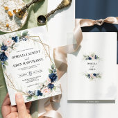 Einladung zur Hochzeitsfeier von Navy und Blush