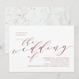 Einladung zur Hochzeitskalligraphie | Burgundy Mar