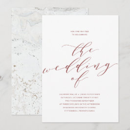 Einladung zur Hochzeitskalligraphie | Burgundy Mar