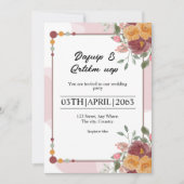 Einladung zur Hochzeitskarte für Blumenrahmen (Vorderseite)