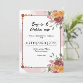 Einladung zur Hochzeitskarte für Blumenrahmen (Stehend Vorderseite)